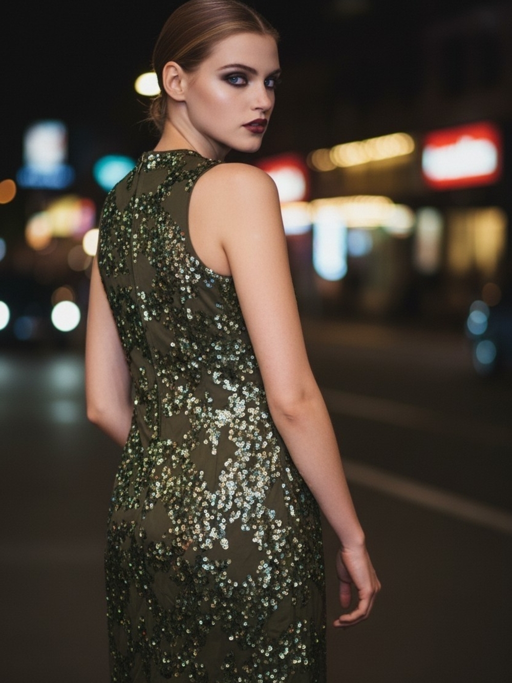 NWT J. Crew Olive Green Sequin Mini Sheath Dress - Size 6